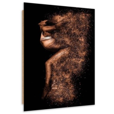 Quadro deco panel, Bella donna in polvere d'oro - 60x90