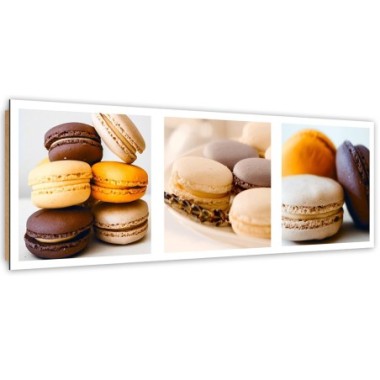 Quadro deco panel, Macarons da dessert - set - 120x40