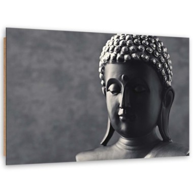 Quadro deco panel, Buddha su sfondo grigio - 90x60
