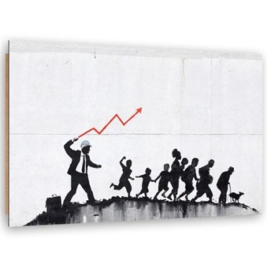Quadro deco panel, Banksy Politica ecomonica - 90x60