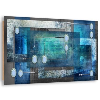 Quadro deco panel, Composizione blu - 90x60