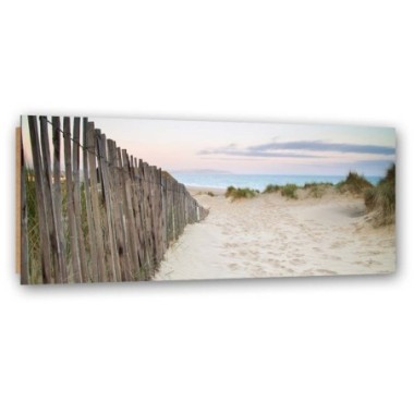 Quadro deco panel, Spiaggia dopo il tramonto - 120x40