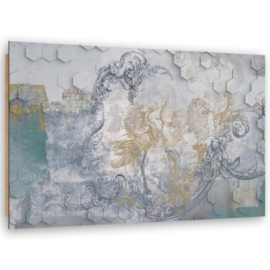 Quadro deco panel, Uccelli grigi su uno sfondo...