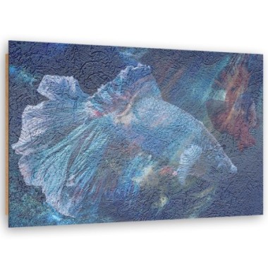 Quadro deco panel, Astrazione di fiori blu - 90x60