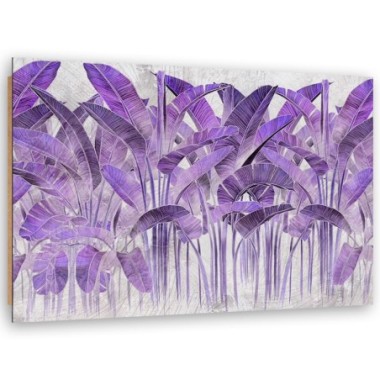 Quadro deco panel, Foglie di banana viola - 90x60