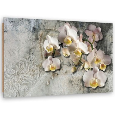 Quadro deco panel, Fiori di orchidee soleggiate - 90x60