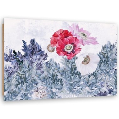 Quadro deco panel, Poppies dipinti in giardino - 90x60