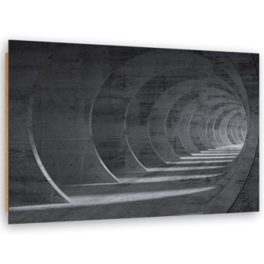 Quadro deco panel, Tunnel 3D grigio - 90x60