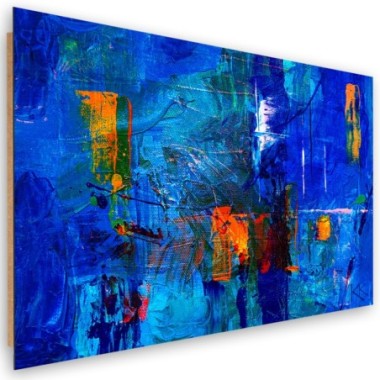 Quadro deco panel, Mano di astrazione blu -pinto -...