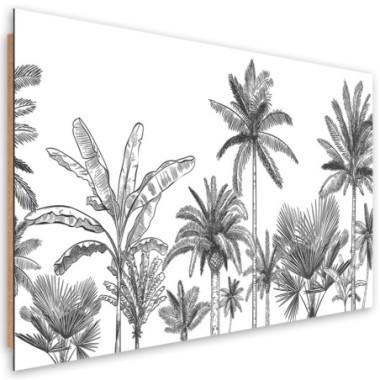 Quadro deco panel, Palme in bianco e nero - 90x60
