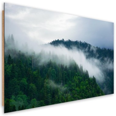 Quadro deco panel, Foresta nella nebbia - 90x60