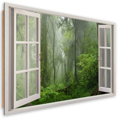 Quadro deco panel, Finestra tropicale della foresta...