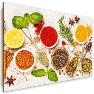 Quadro deco panel, Erbe spezie per la cucina - 90x60