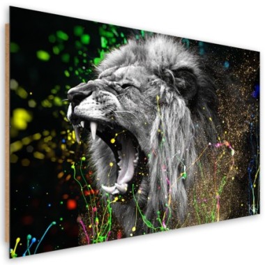 Quadro deco panel, Natura animale di leone - 90x60