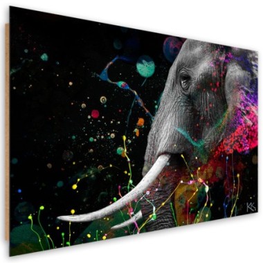 Quadro deco panel, Astrazione di elefante africano -...