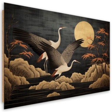 Deco panel picture, Peacocks against the moon - 90x60