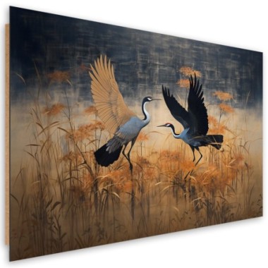 Deco panel picture, Crane Birds Abstract - 90x60