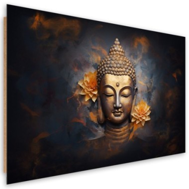 Deco panel picture, Gold Buddha abstract - 90x60