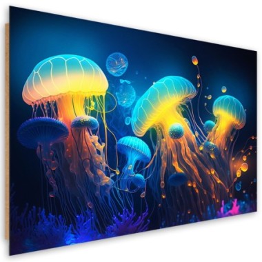Deco panel print, Neon sea abstraction - 90x60