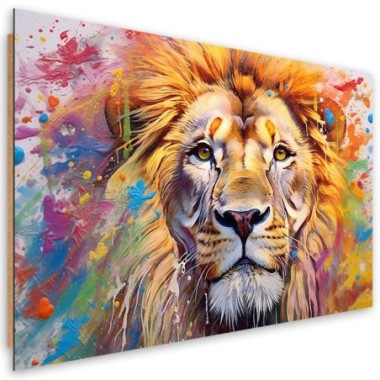 Deco panel print, Lion Abstraction Watercolour AI -...