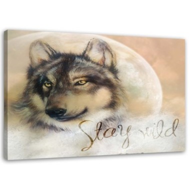 Stampa su tela, Lupo Stay Wild - 90x60