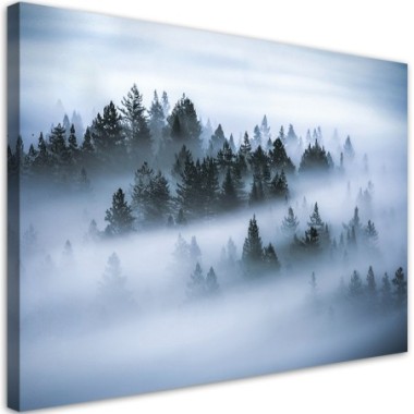 Quadro su tela, Foresta nella nebbia - 90x60