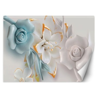 Carta Da Parati, Fiori astratti 3d - 200x140