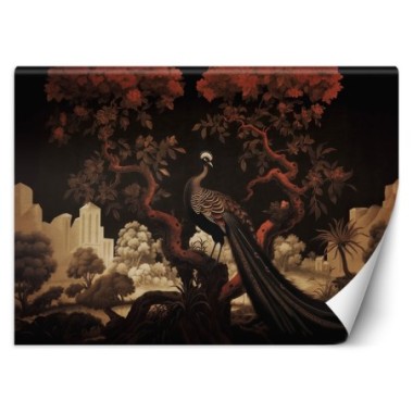 Wallpaper, Peacock Animal Tree - 200x140