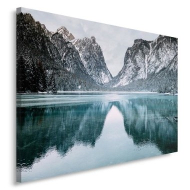 Quadro su tela, Montagne Lago Paesaggio - 100x70