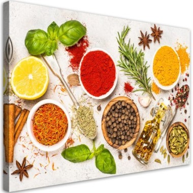 Quadro su tela, Erbe spezie per la cucina - 100x70