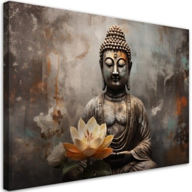 Canvas print, Meditating Buddha abstract - 100x70