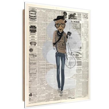Quadro deco panel, Hipster leopardo - articolo di...