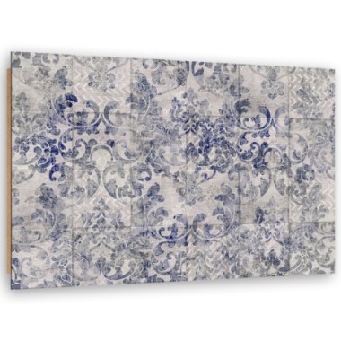 Quadro deco panel, Ornamento blu su piastrelle...