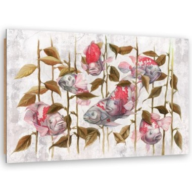 Quadro deco panel, Koi di pesce rosso - 100x70