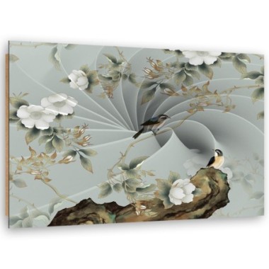 Quadro deco panel, Uccello su un ramo - 100x70