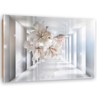 Quadro deco panel, Fiori nel corridoio 3D - 100x70