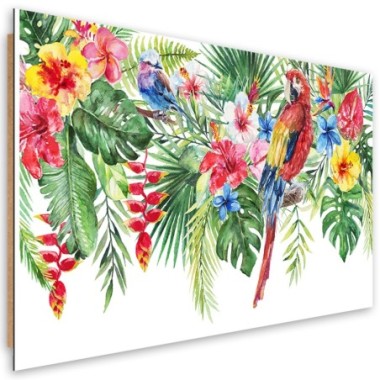 Quadro deco panel, Foglie di fiori di pappagalli...