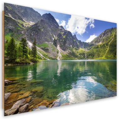 Quadro deco panel, Mountain Lake Trees Natura - 100x70