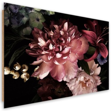 Quadro deco panel, Un bouquet di fiori su uno sfondo...