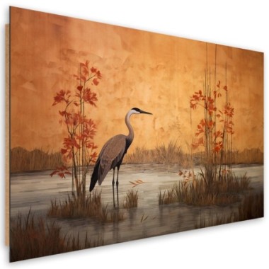 Deco panel picture, Oriental crane - 100x70