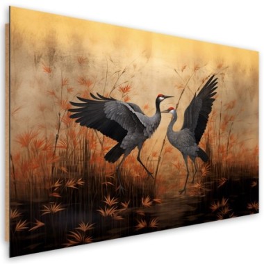 Deco panel picture, Crane Nature Birds - 100x70
