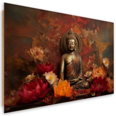 Deco panel picture, Meditating Buddha and colourful...