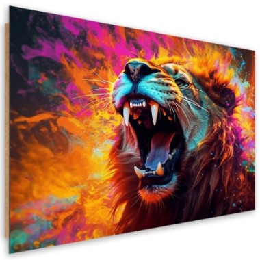 Deco panel print, Lion Roar Abstract - 100x70