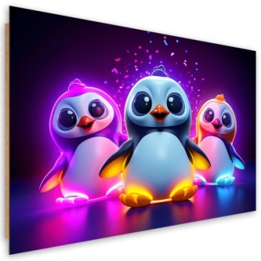 Deco panel picture, Nenon penguins cartoon - 100x70