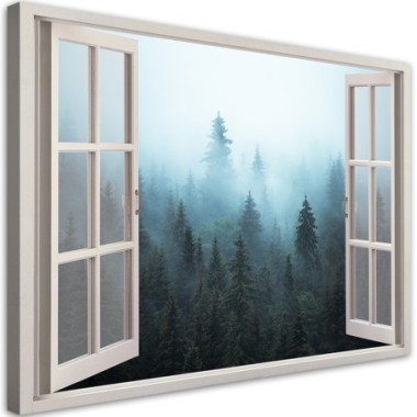 Quadro su tela, Visualizza finestra Foresta nella...