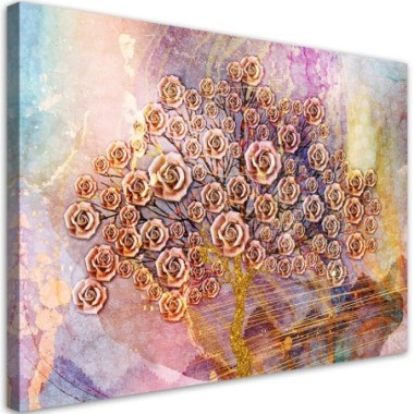 Quadro su tela, Fiori dell'albero della vita - 100x70