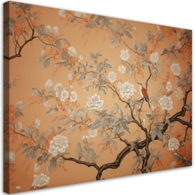 Canvas print, Bird Tree Chinoiserie - 100x70