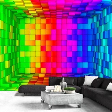 Fotomurale adesivo - Rainbow Cube - 196x140