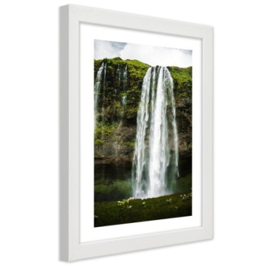 Quadro con cornice, Cascata nel verde delle montagne...