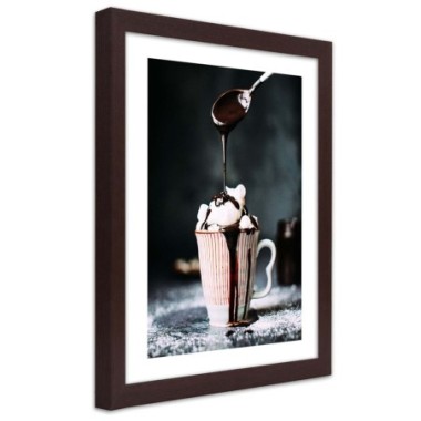 Quadro con cornice, CaffÃ¨ con marshmallow - 70x100